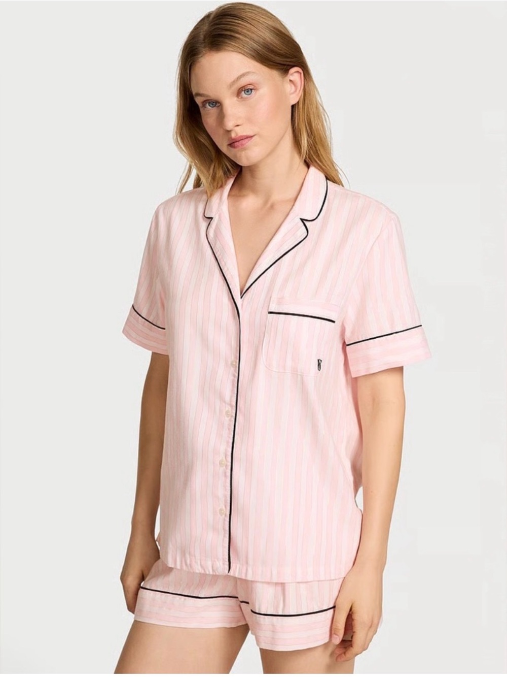 Victoria’s Secret Pink Striped Short Pajama Set, Size Small, EUC!